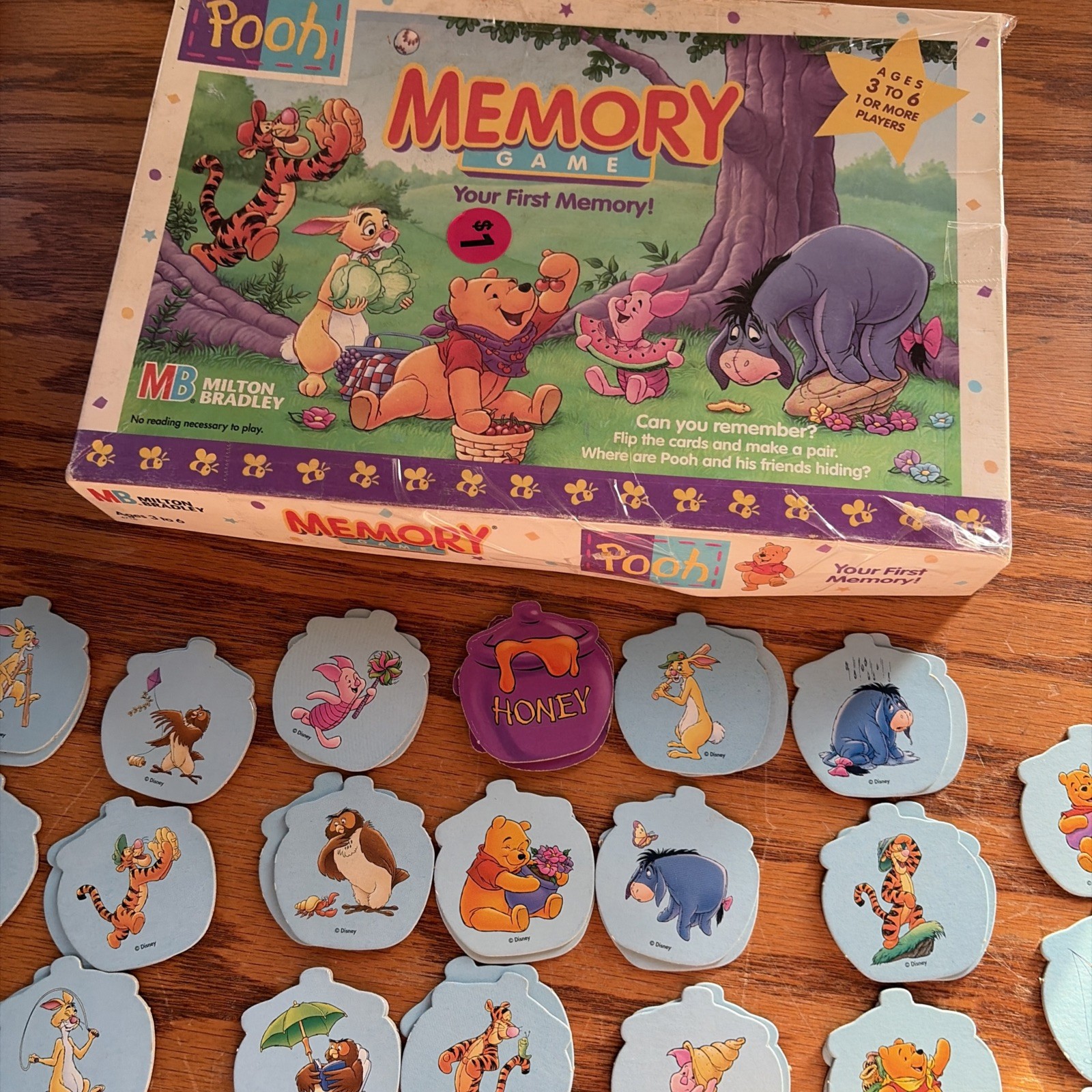 Vintage Winnie the Pooh Memory Game Matching Milton Bradley 1996