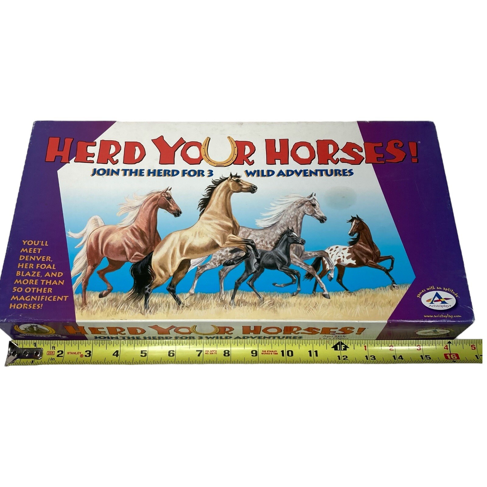 Herd Your Horses Board Game 3 Wild Adventures Aristoplay 100% Complete 2009