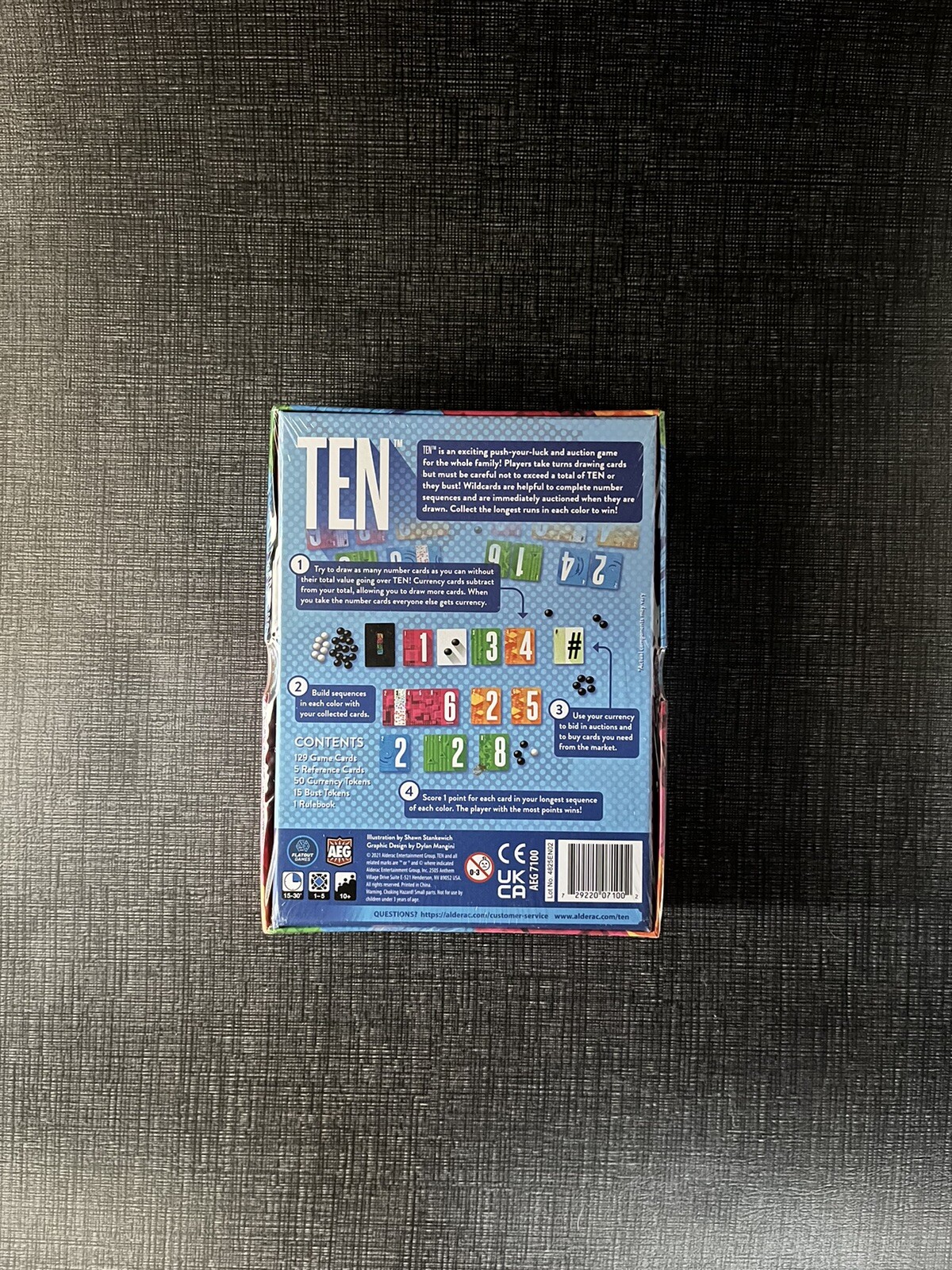 TEN: A Push-Your-Luck & Auction/Bidding Set Collection Game For 1-5 Players