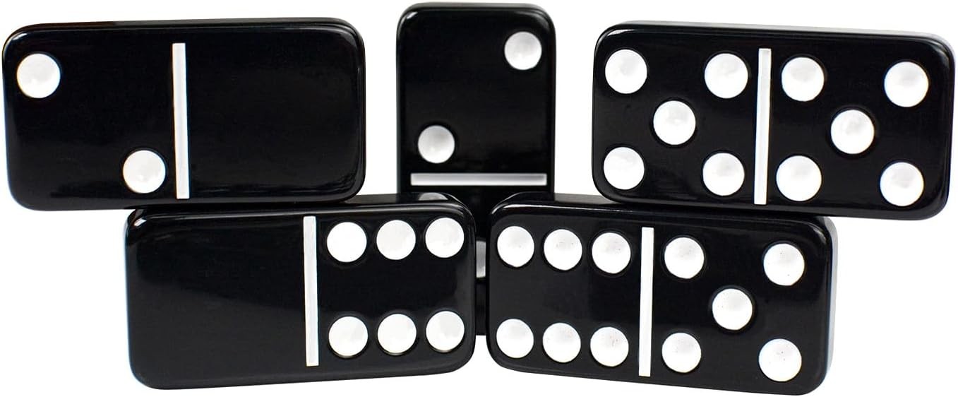 Dominos Set for Adults and Kids – Double 6 Domino – Dominoes Black