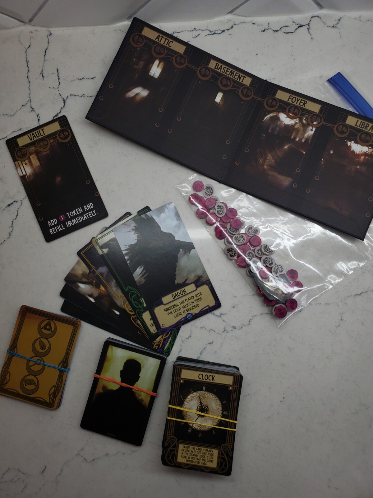 All Manor of Evil Board Game Kolossal Games Chance Riiven 2018 COMPLETE