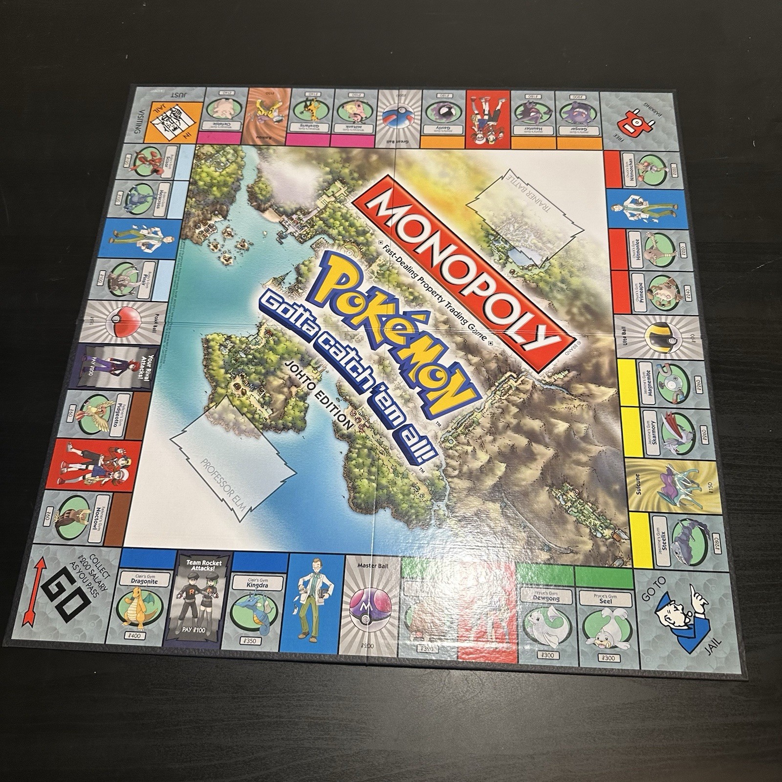 Pokémon Monopoly Board Game Collector’s Johto Edition Anime -COMPLETE- Pikachu