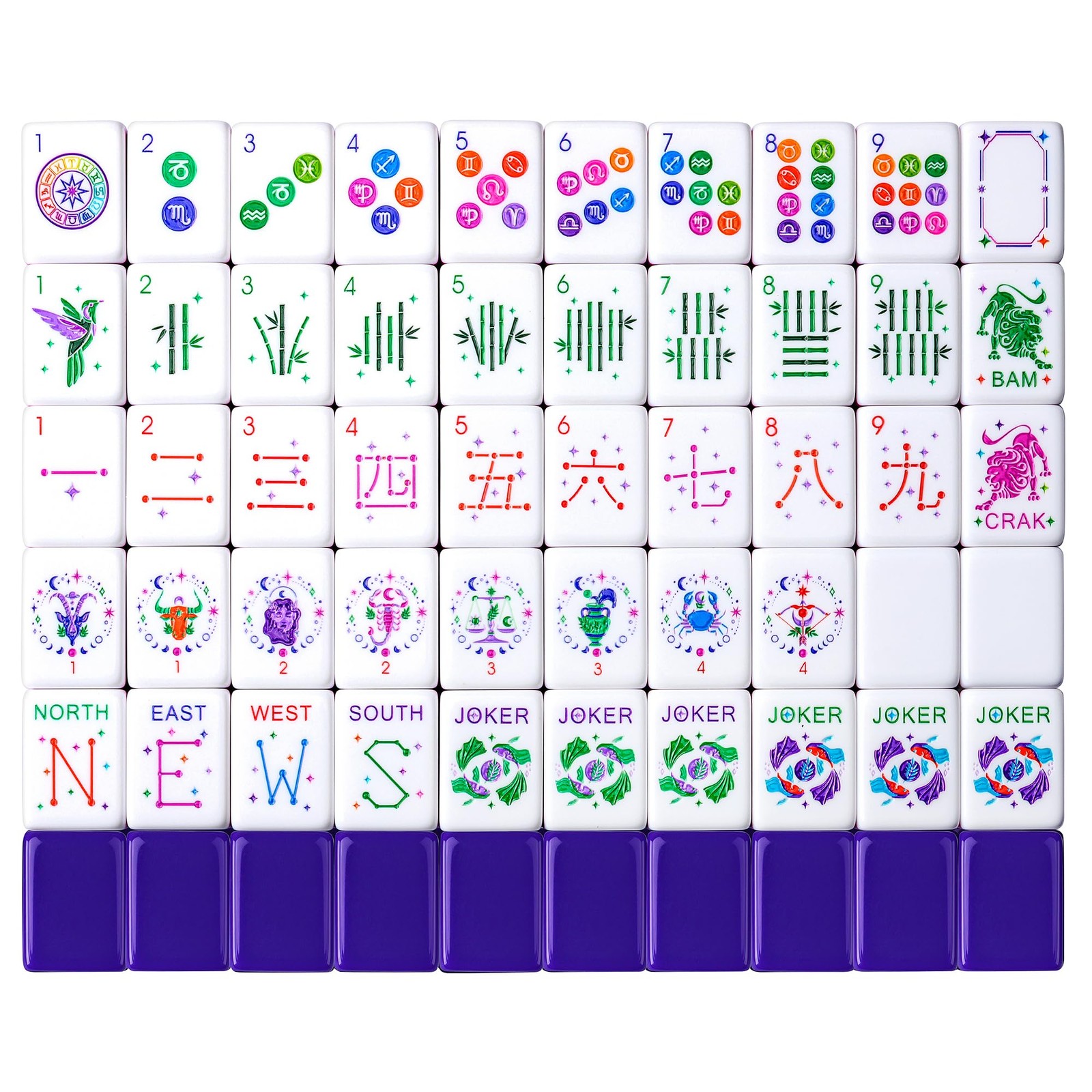Topmahjing American Mahjong Tile Set – 160 Acrylic Tiles with 4 All-in-One Ma…