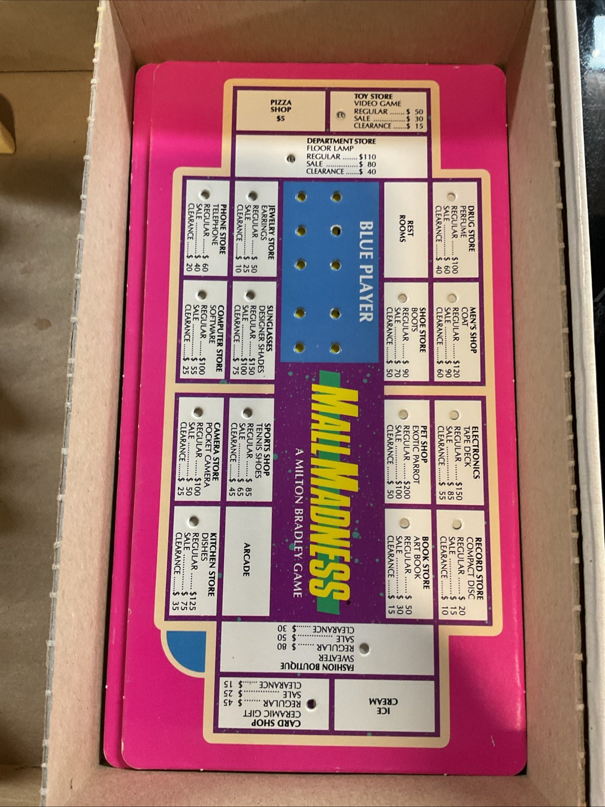 Vintage 1989 Mall Madness Electronic Board Game Milton Bradley 100% Complete