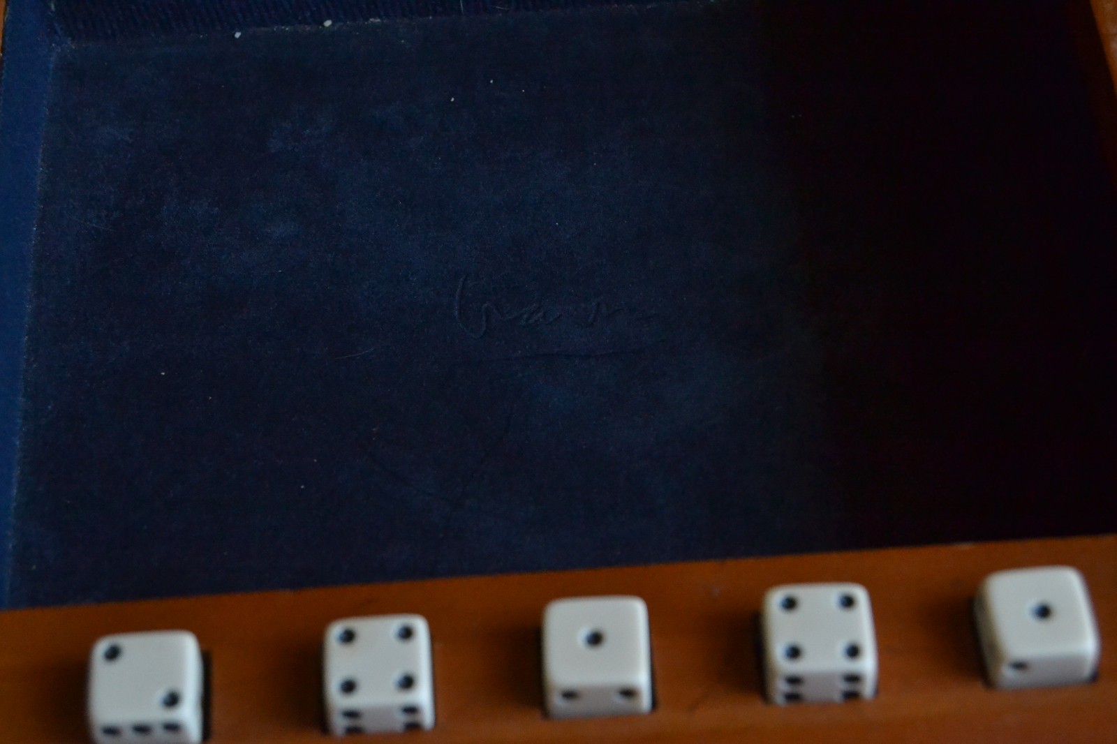 Michael Graves Design YAHTZEE Game Custom Wooden Box & Cup w/ Score Sheets