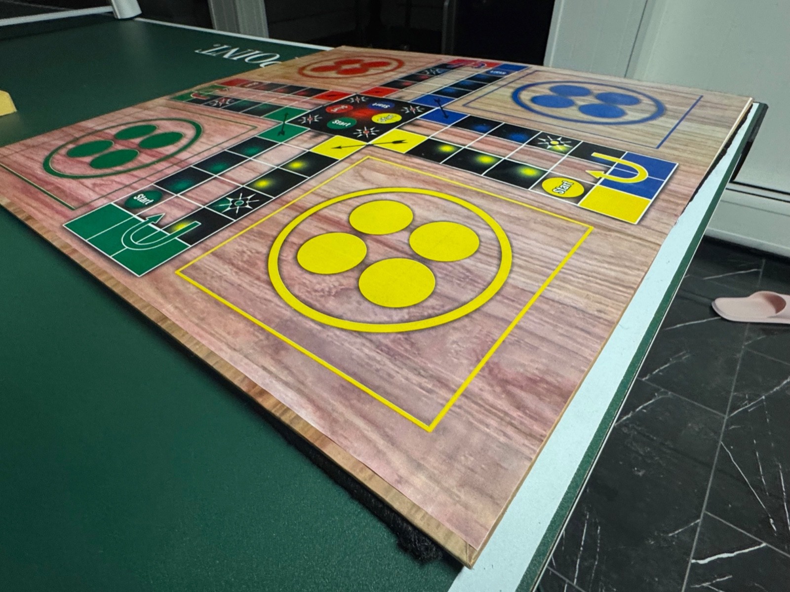 Laminated Ludo Board Game 24 Inches With Pieces and Dice Handmade Smooth Finish