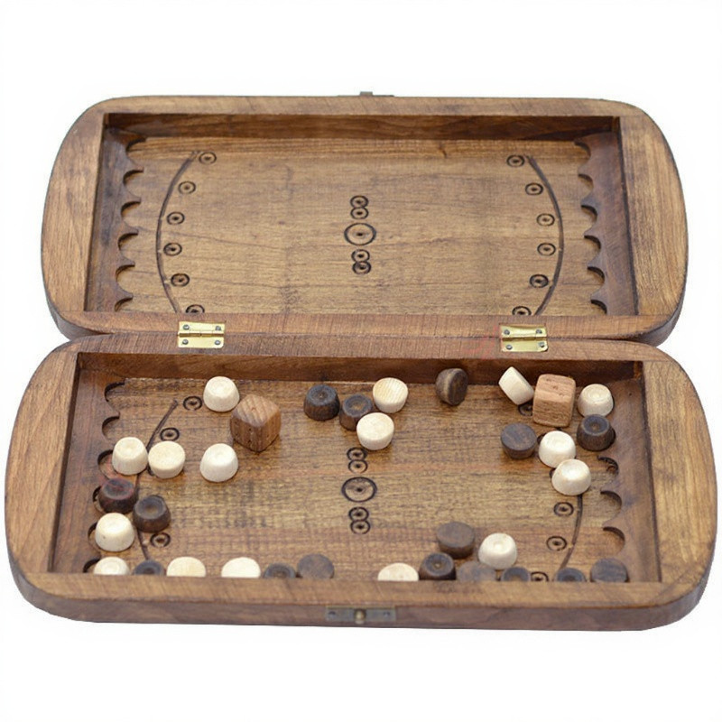 Handmade Backgammon Set “Talent” – Carved Walnut Wood Board 31×31 cm (12.2×12.2
