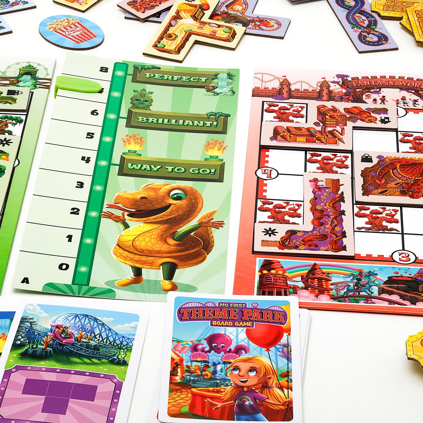 My First Theme Park Board Game for Ages 5+- Build an Amusement Park with Cute…