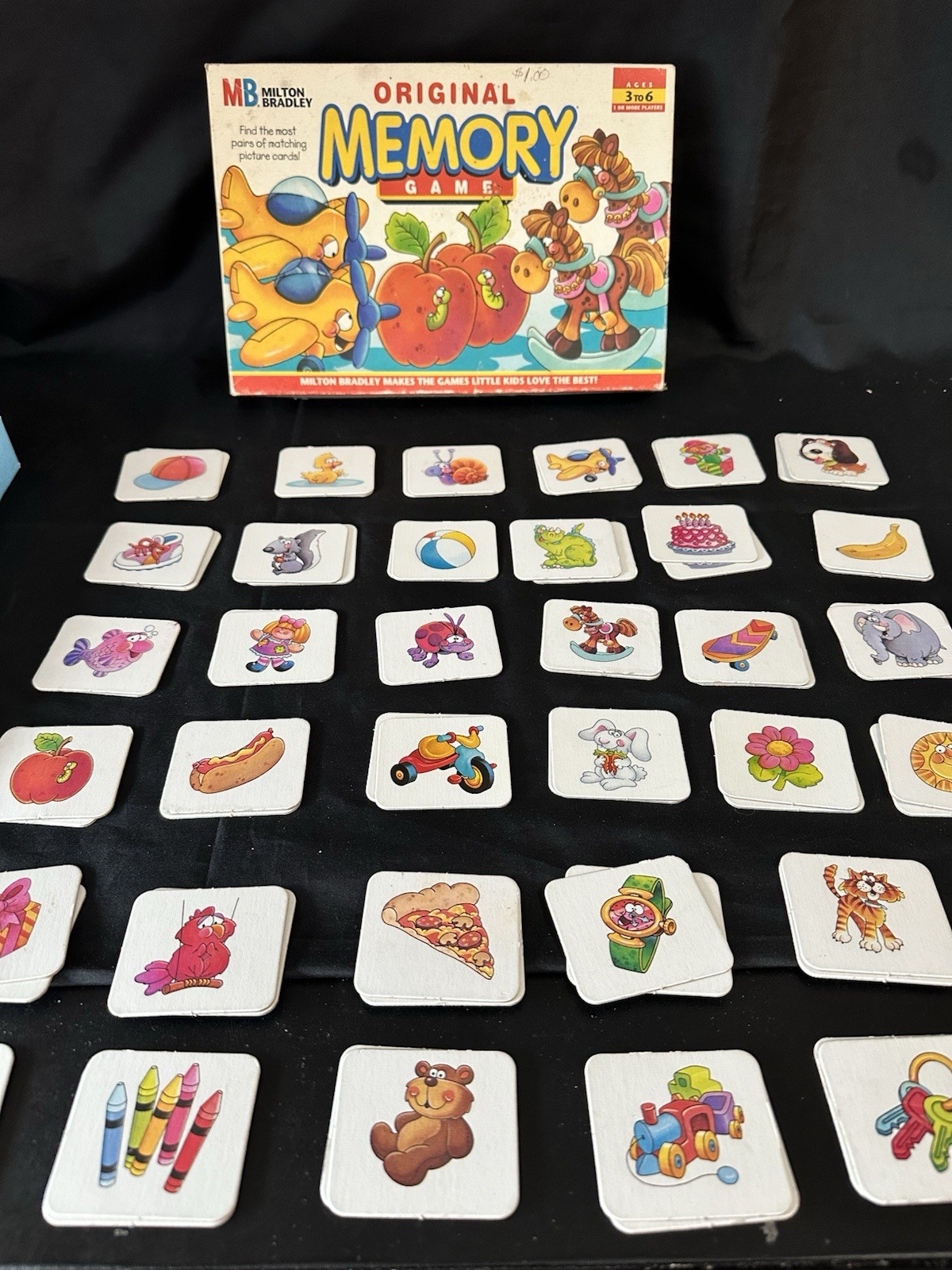 Vintage Original Memory Game 1996 Matching Game Milton Bradley COMPLETE