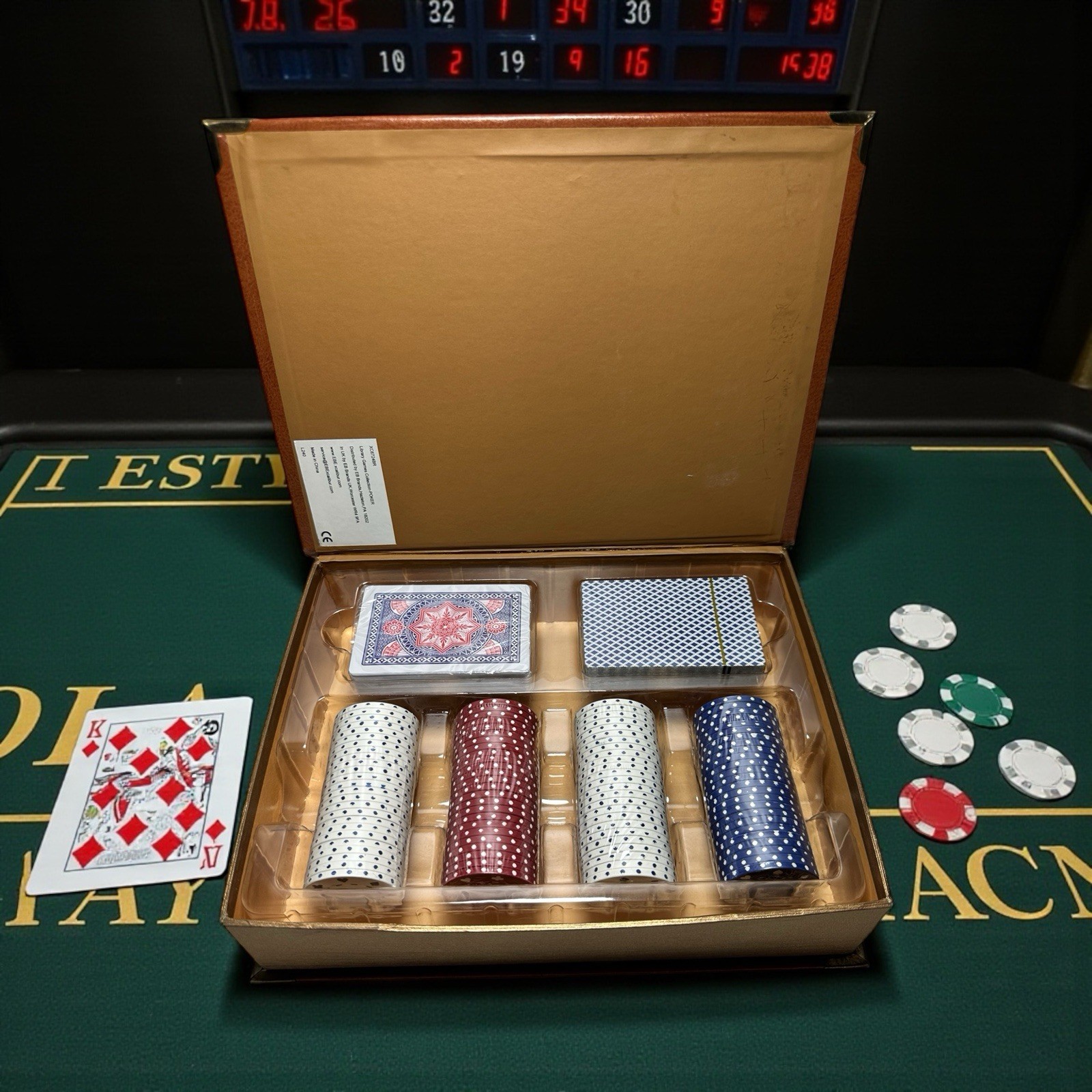 Library Games Collection Poker Set XC6724BR – 2012 EB Brands – New Open Box!