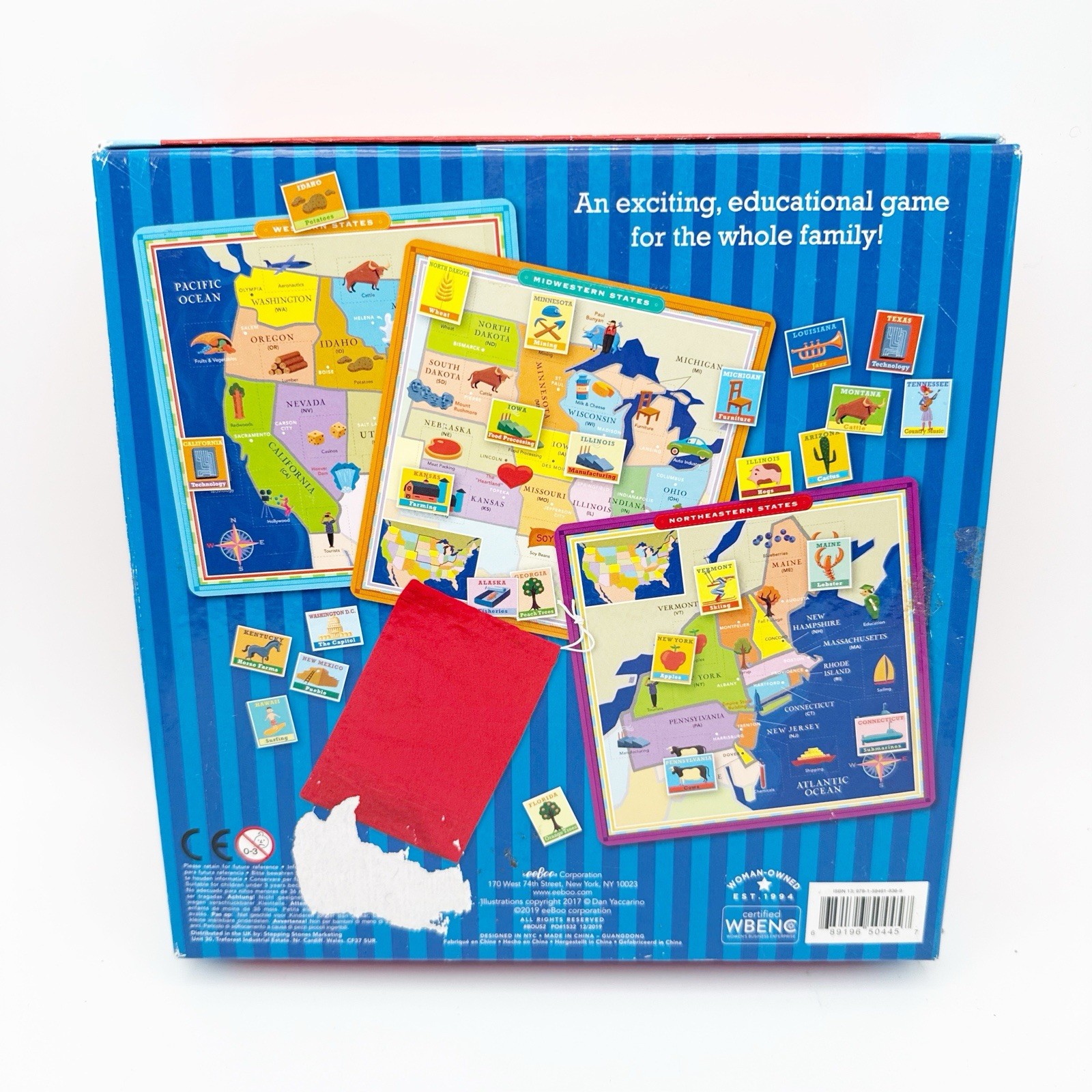 EEBOO United States Geography Bingo Board Game Complete