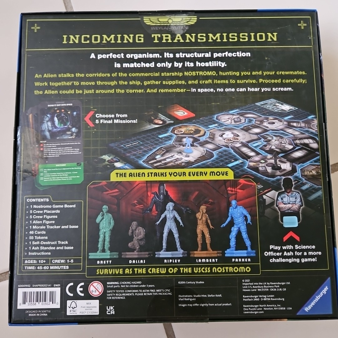 Ravensburger Alien Fate of The Nostromo Game Board – Openbox Never Played