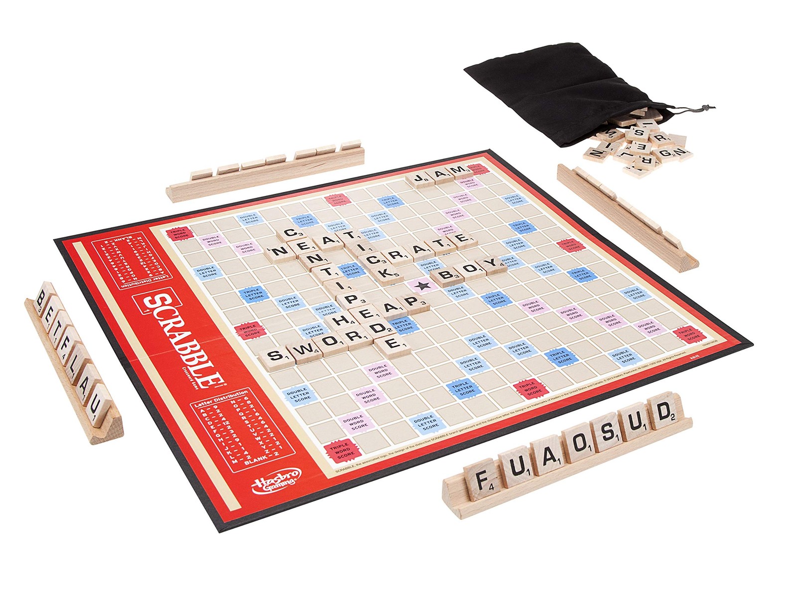 Classic Scrabble Game Multicolor Tabletop Word Gameplay for Family Fun
