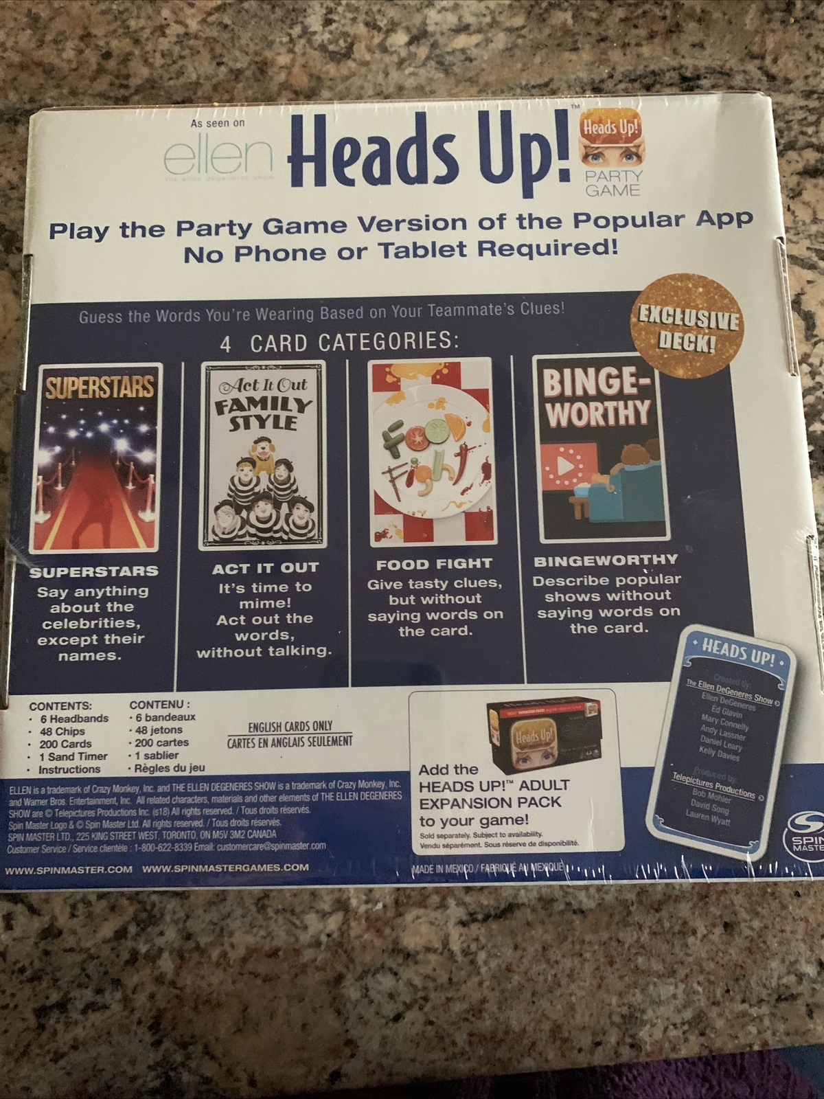 Heads Up Family Party Board Game As Seen On Ellen 3rd Edition – NEW