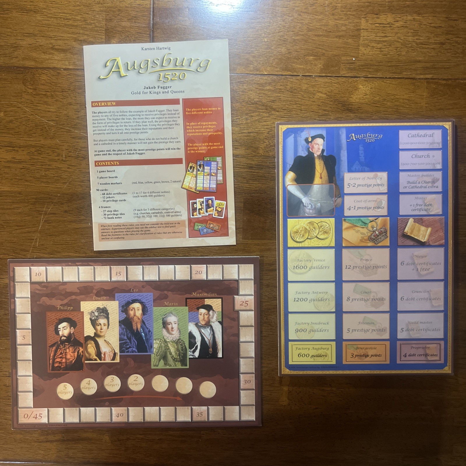 Rio Grande Games Boardgame Augsburg 1520 Karsten Hartwig