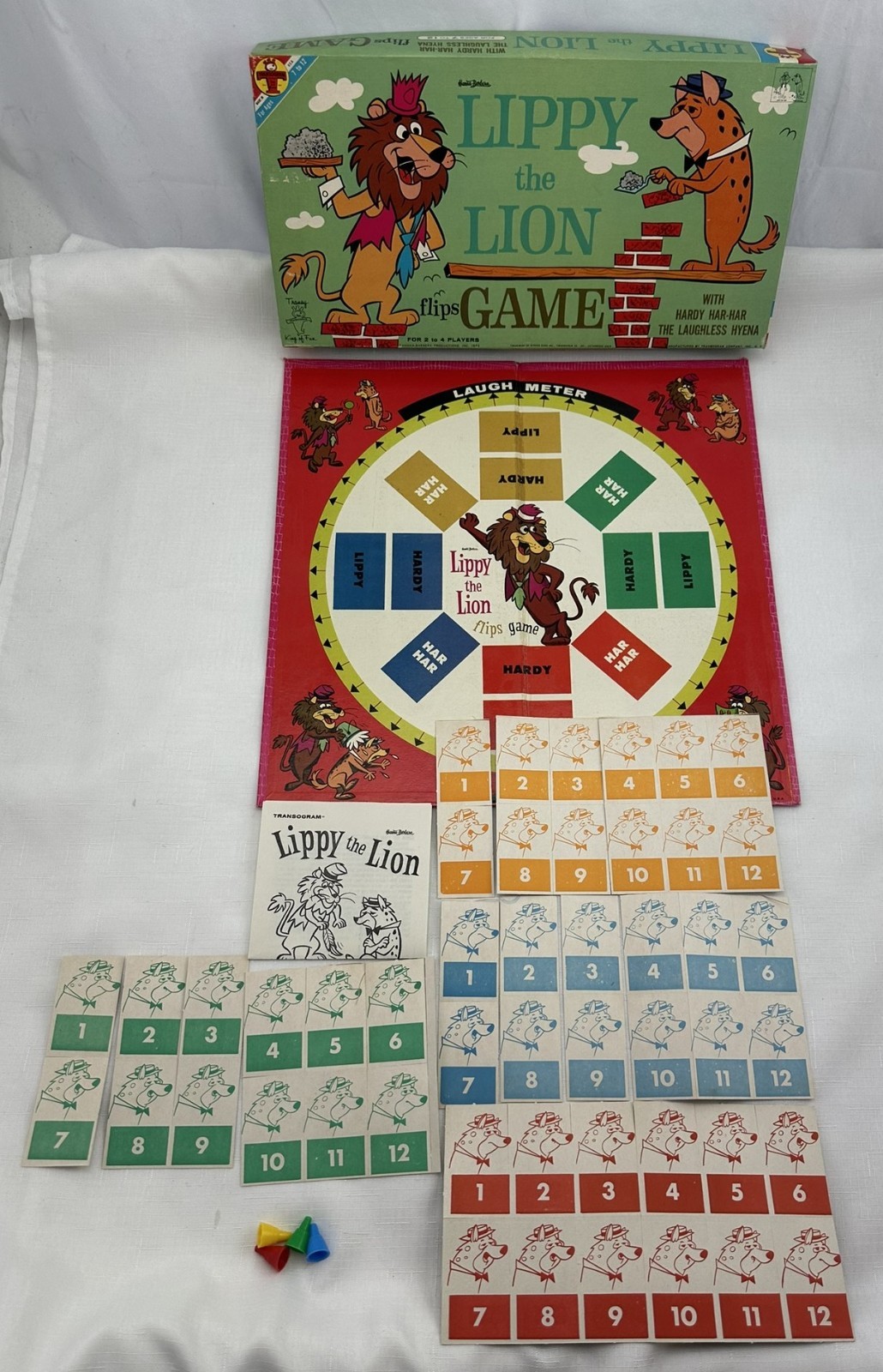1962 Lippy the Lion Flips Game by Transogram Unpunched New Old Stock FREE SHIP