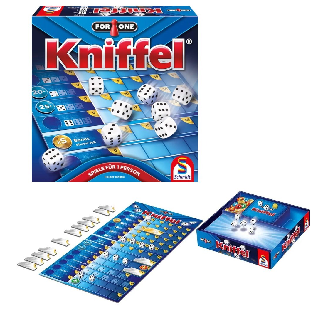 For One Kniffel® 1 Spieler Kniffel für 1 Person Würfelspiel Schmidt Spiele 49432
