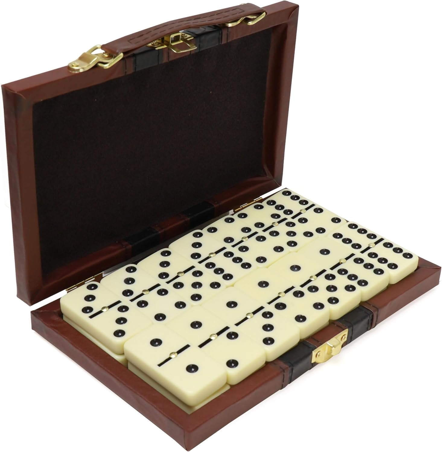 – Premium Double 6 Dominoes Set, Classic Domino Game with Leather Case, Domino S