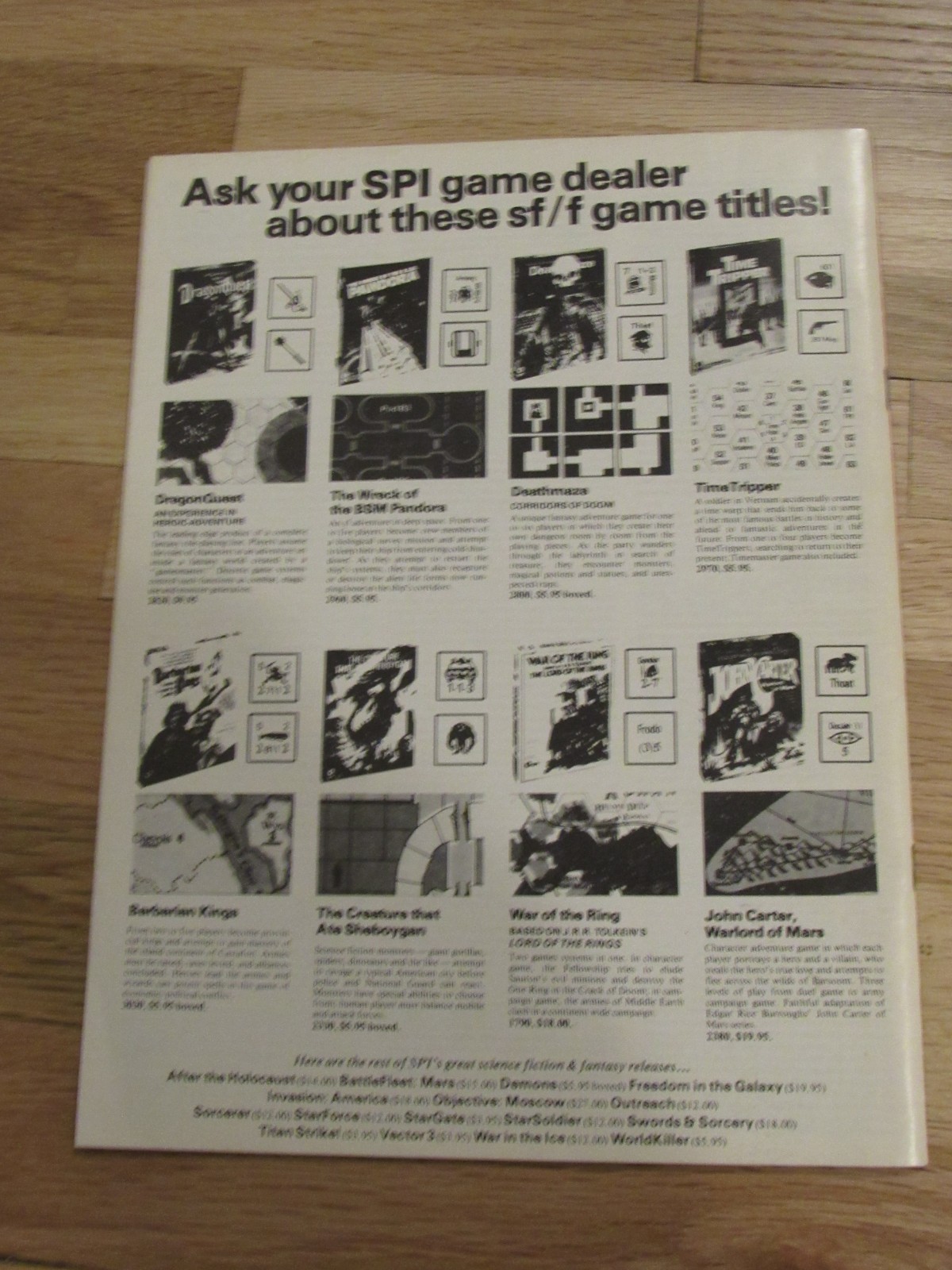 SPI ARES #6 – Voyage of the B.S.M Pandora – Unknown Worlds Game Booklet Map only