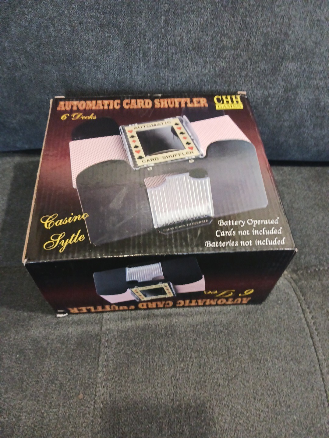 6 Deck Casino Style Automatic Card Shuffler by CHH (#2609XL) Black