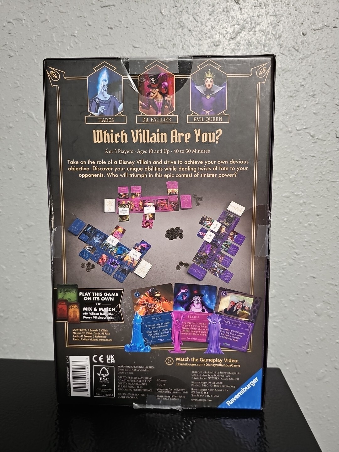 Disney Villainous -Wicked to the Core board game Hades, Dr. Facilier, Evil Queen