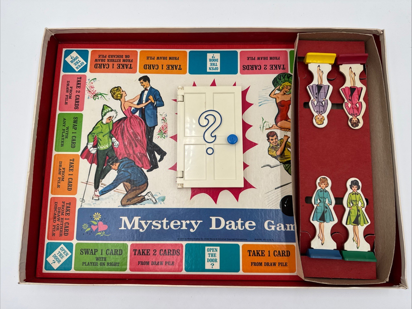 Milton Bradley 1965 Boardgame Mystery Date Game 4502 Complete Box Damage