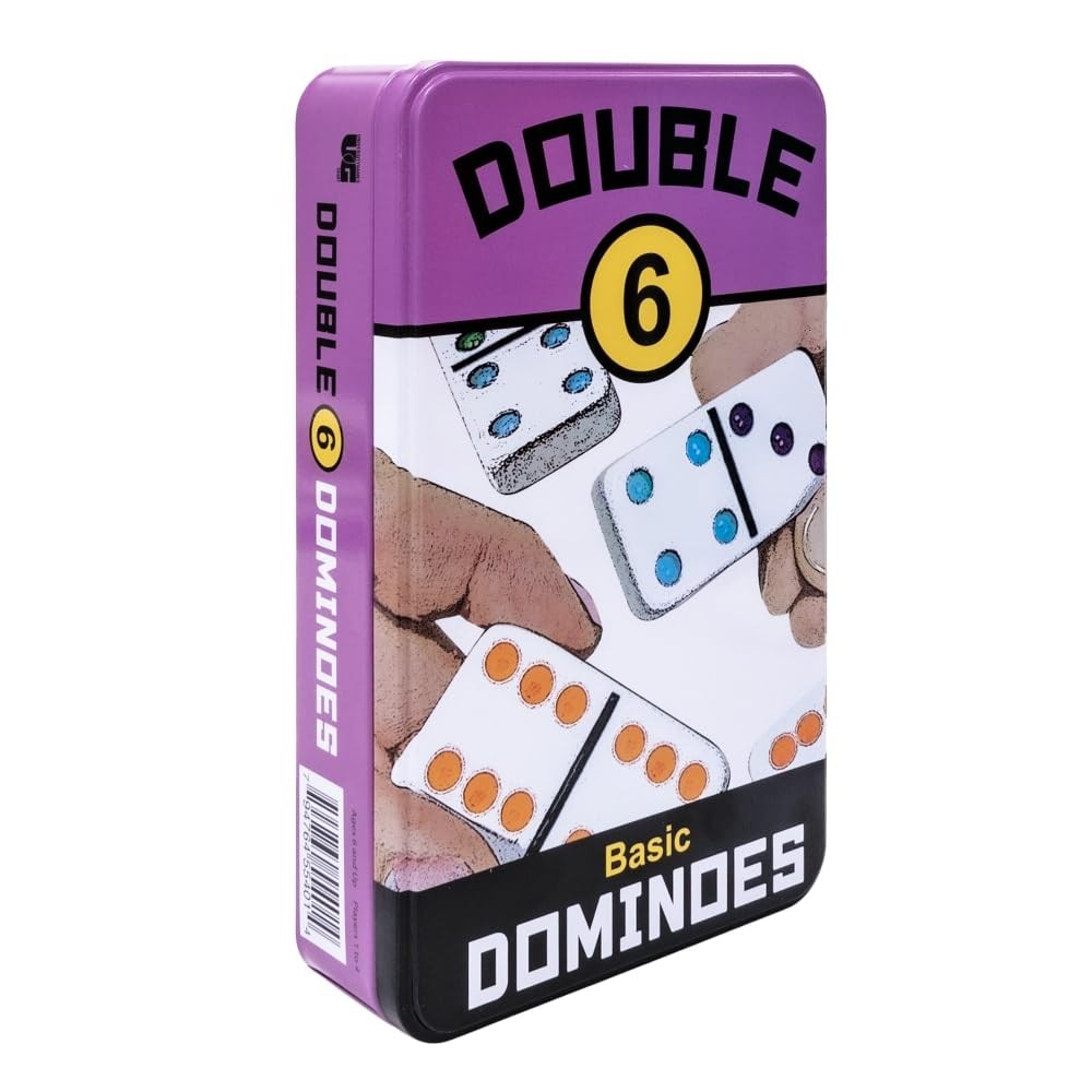 | Double 6 Travel Tin Domino Set from, for 1 to 4 Players Ages 6 and up