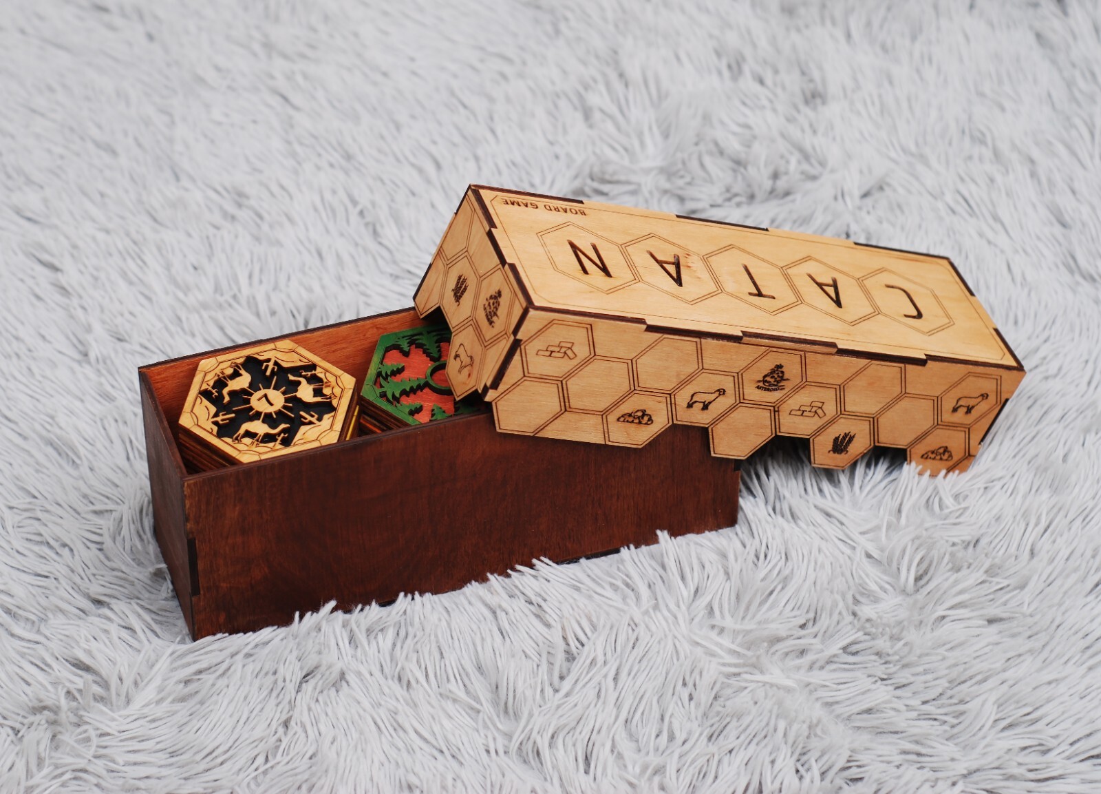Wooden game board for Settlers / 2-4 . 5-6 Player Custom Settlers Board
