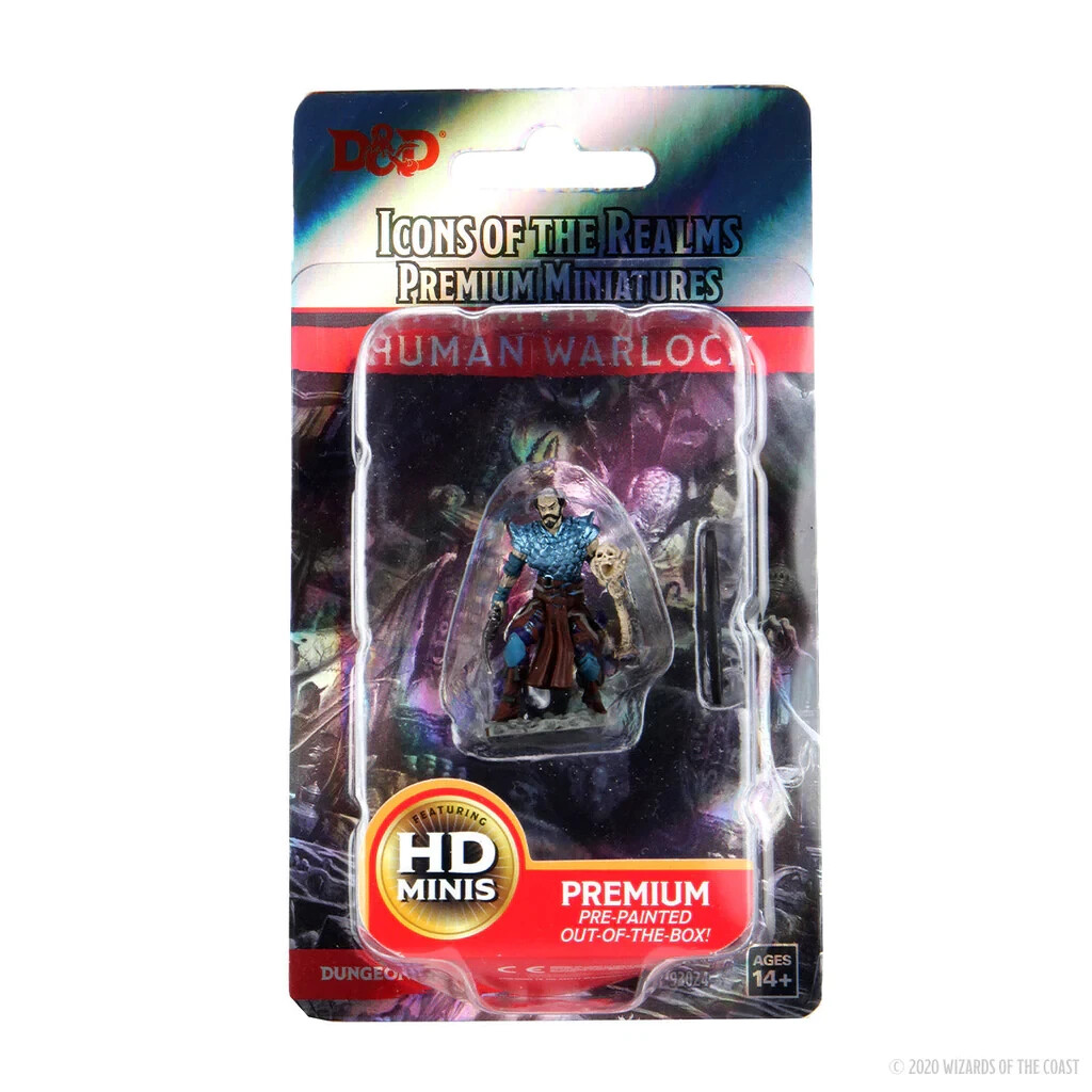 DUNGEONS & DRAGONS ICONS PREMIUM MINIATURES ~ HUMAN MALE WARLOCK