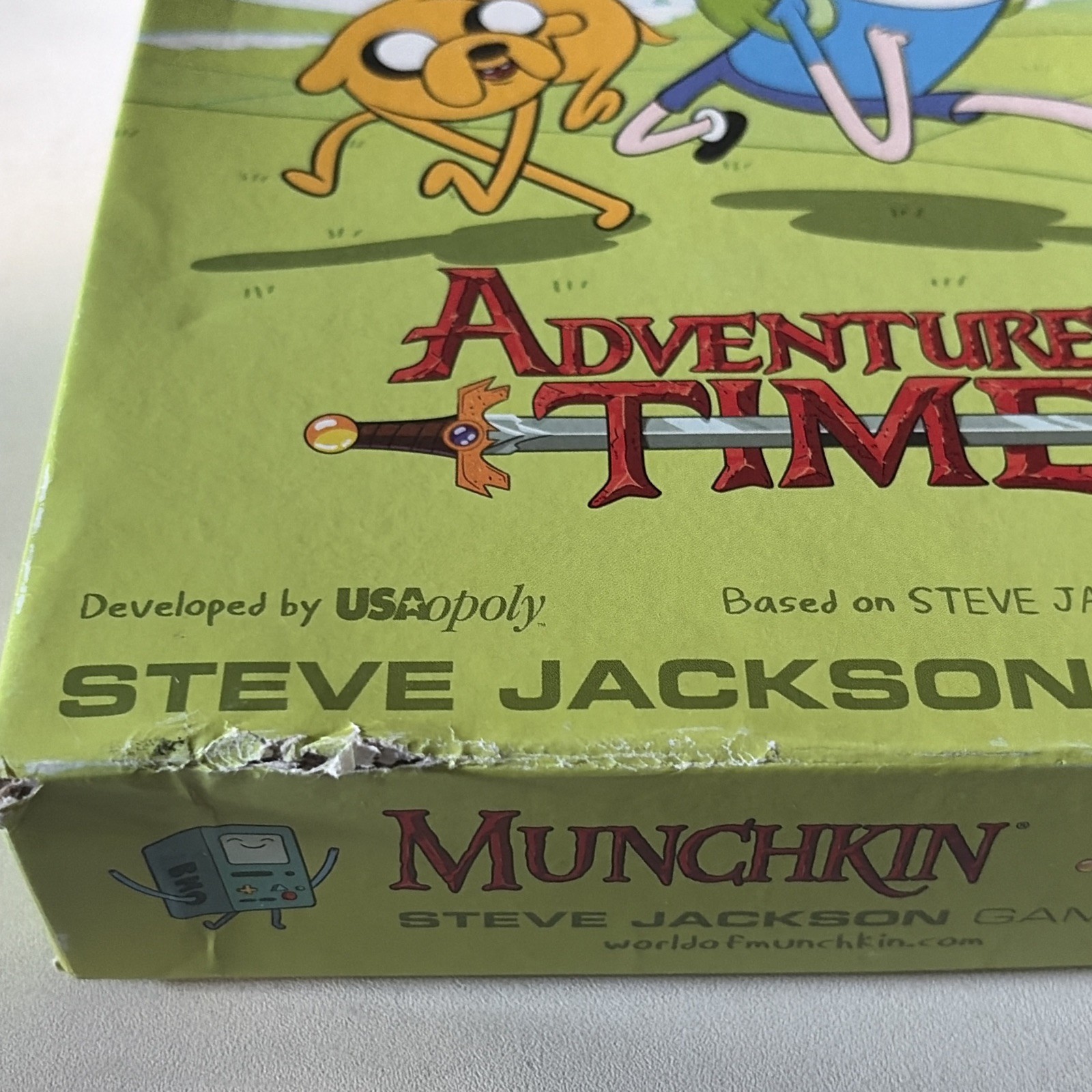 Munchkin Adventure Time Board Game Steve Jackson Games 2014 Complete Damaged Box