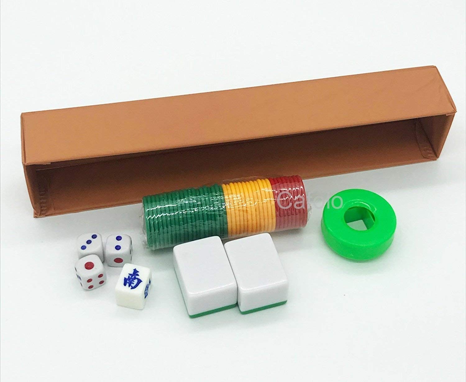 Chinese Mahjong X-Large 144 Numbered Acrylic Tiles 1.5″ Large Gold Sparkle Ti…