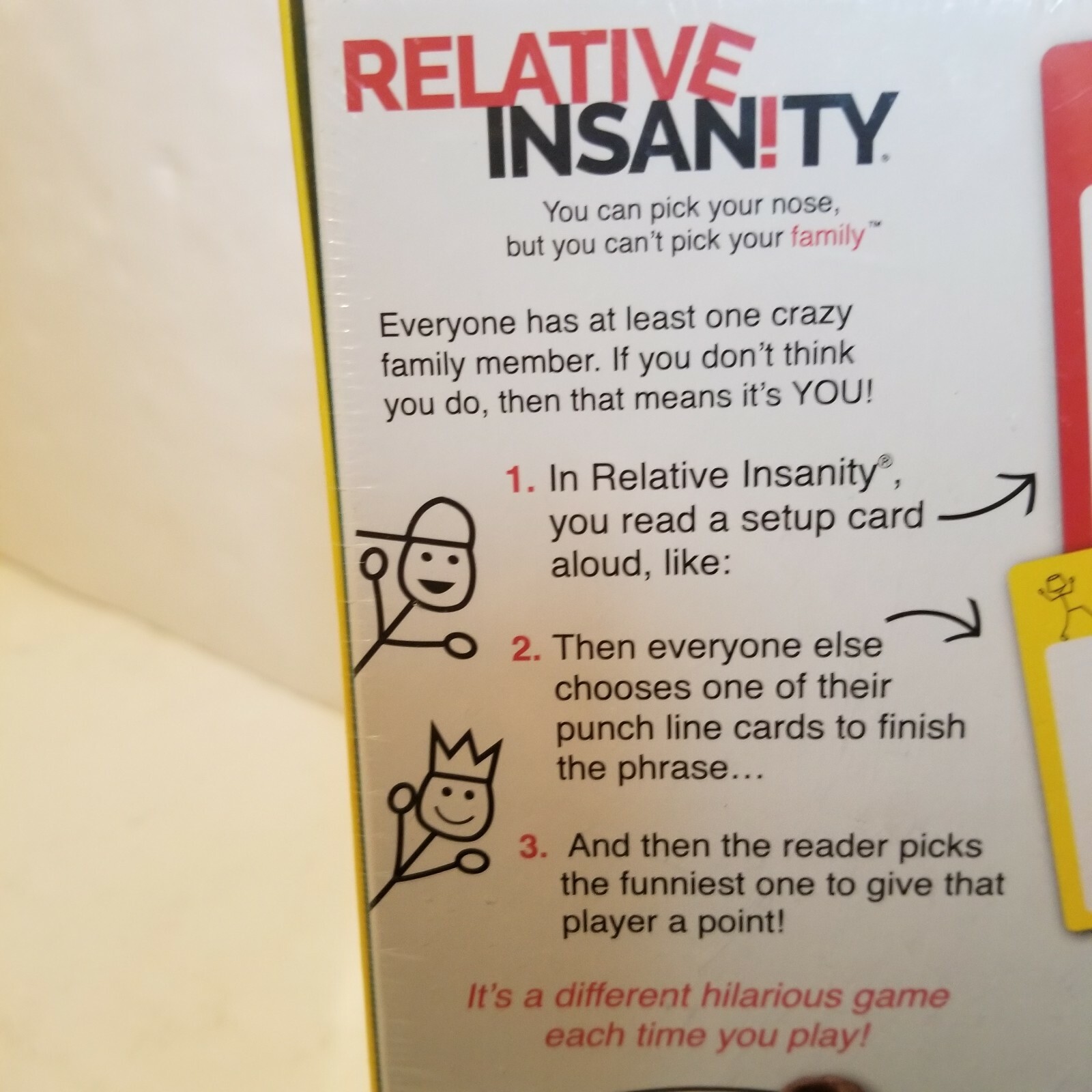 RELATIVE INSANITY Party Game About Crazy Relatives NEW Jeff Foxworthy – Gift