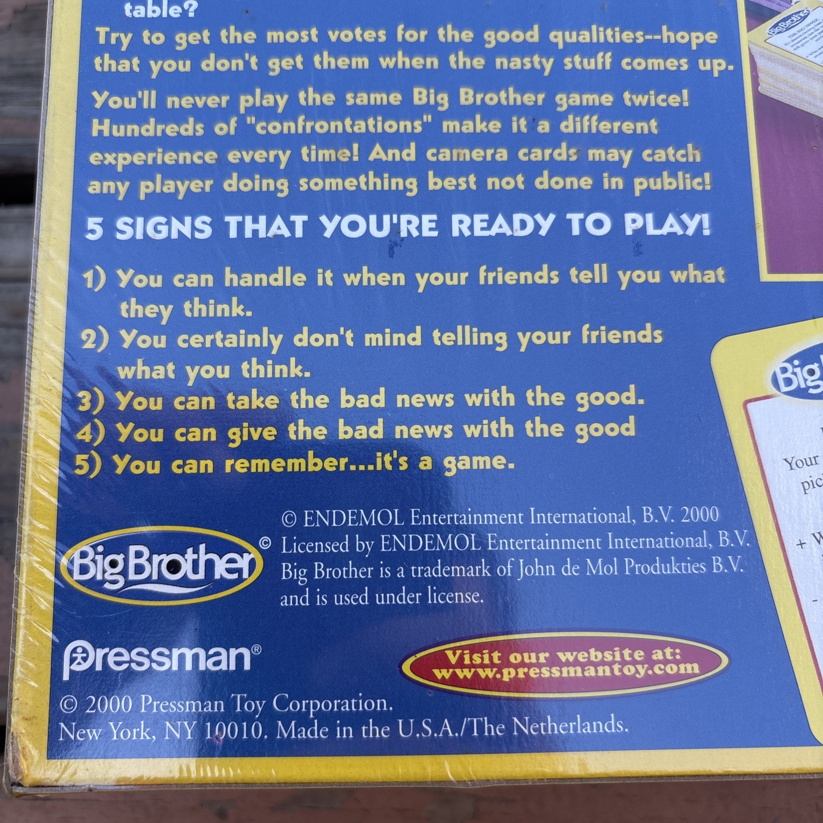 Big Brother Board Game Pressman Classic Reality TV Show BRAND NEW SEALED