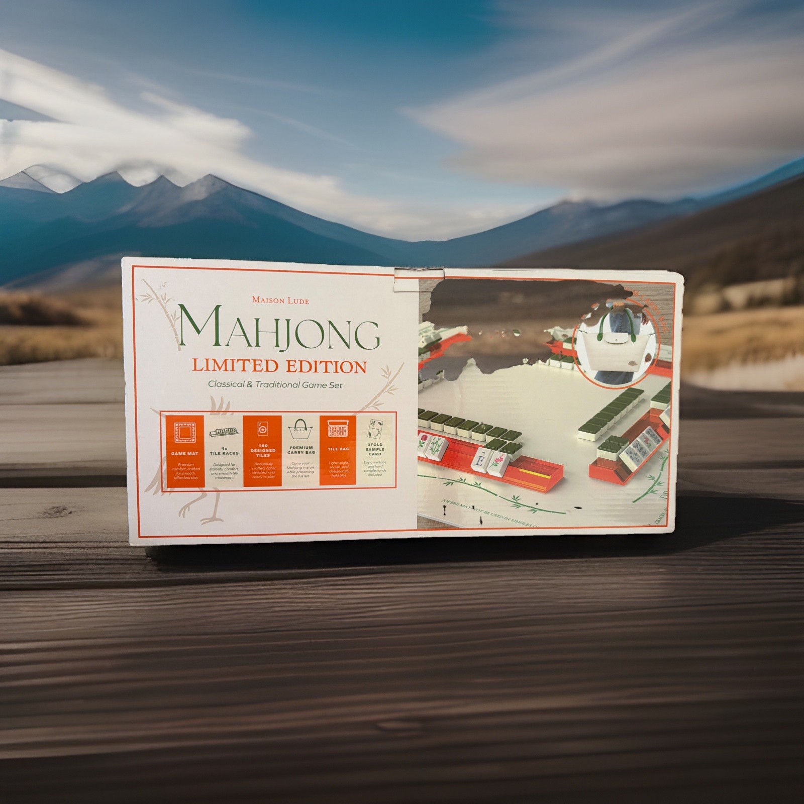 Maison Lude Mahjong Limited Edition 160 Tile Set Premium Mat, Leather Bag SEALED