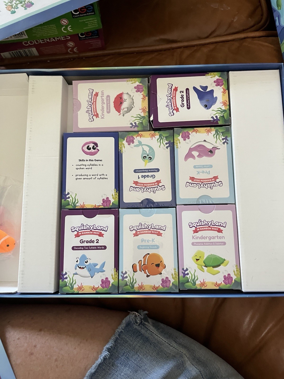 The Fidget Game SquishyLand Rainbow Reef Educational Phonics Reading Board Game