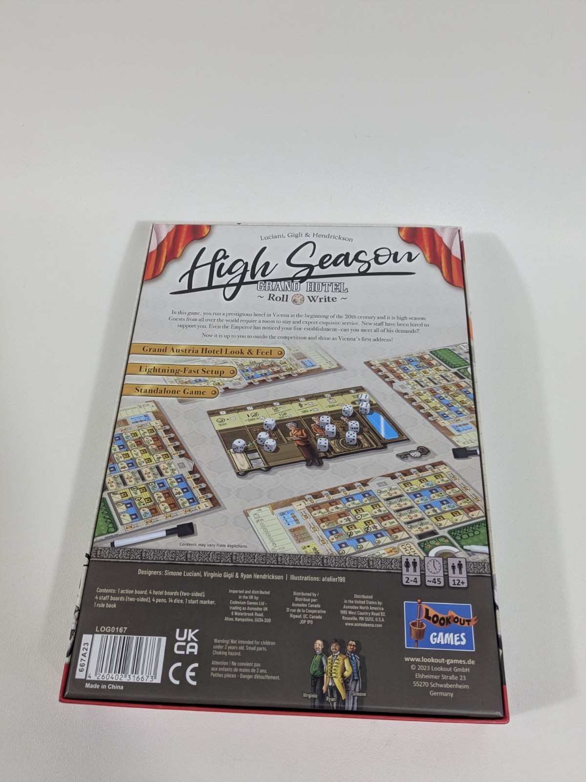 Lookout Grand Austria Hotel High Season Grand Hotel Roll & Write Box Great Game!