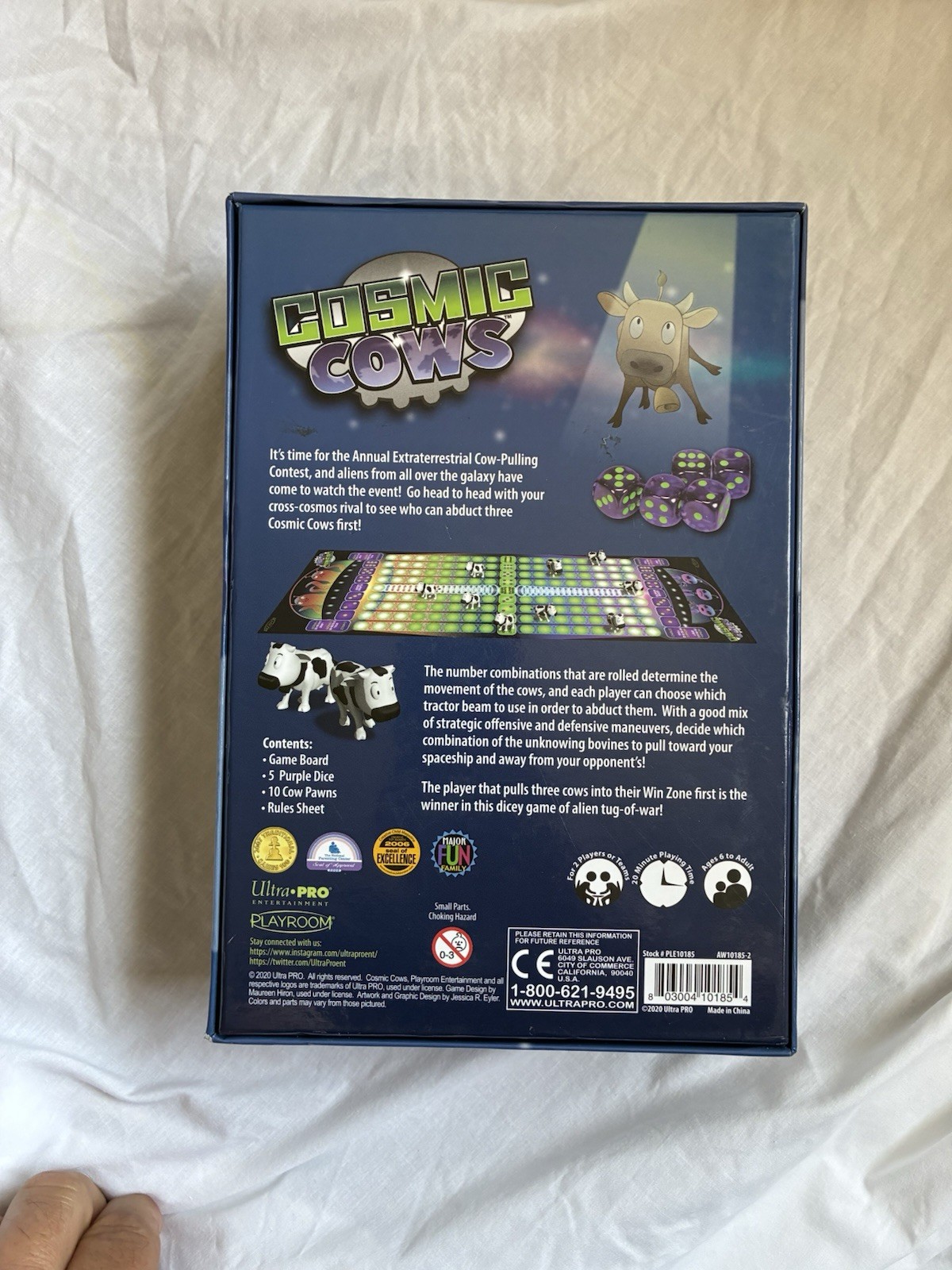 Cosmic Dice Game Playroom Purple Dice Adorable Plastics Cows Toy Board Farm