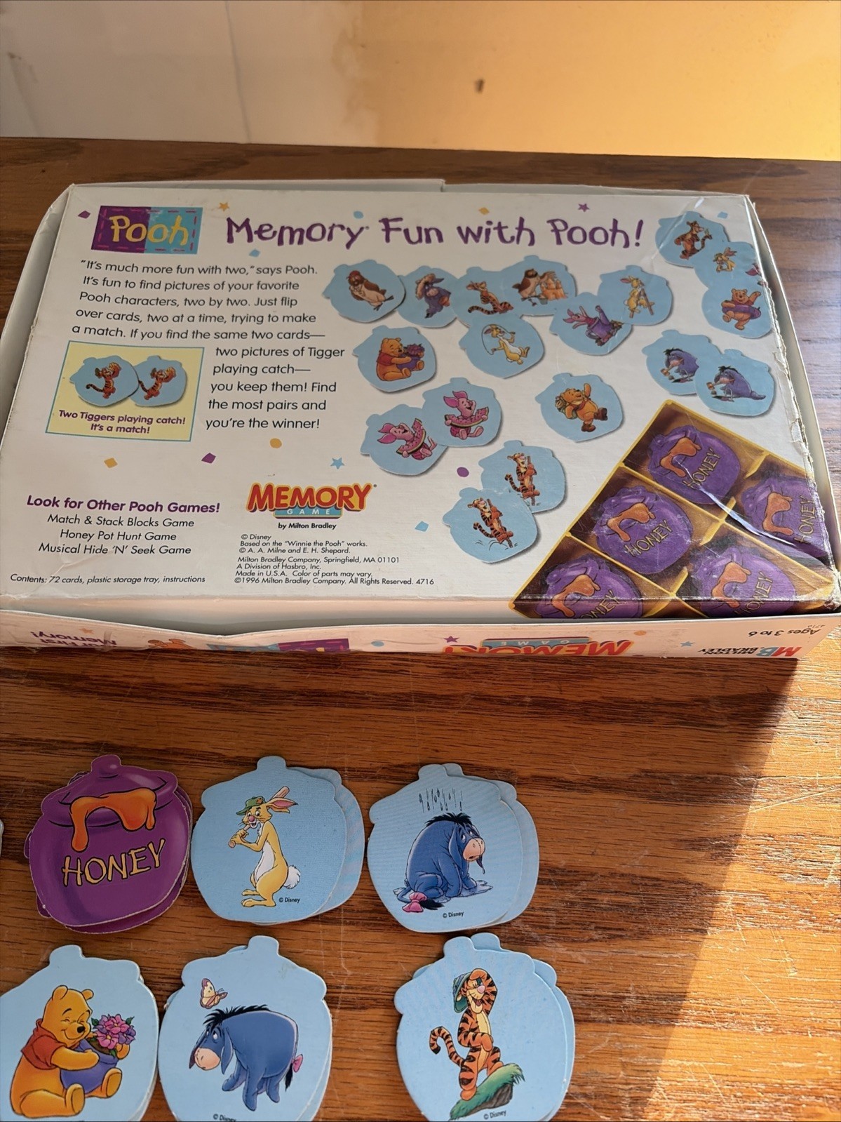 Vintage Winnie the Pooh Memory Game Matching Milton Bradley 1996