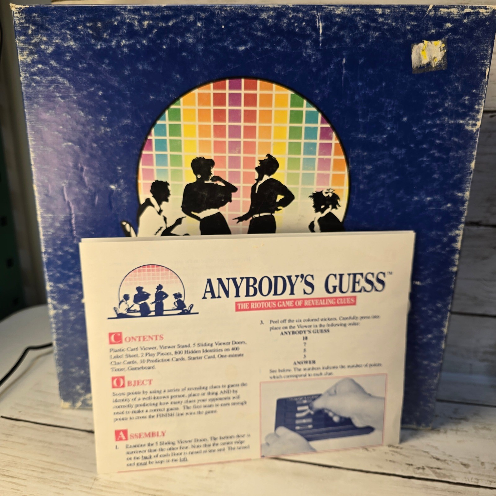 Vintage 1990 Anybody’s Guess Board Game Golden 4255 Clue Trivia Game Complete