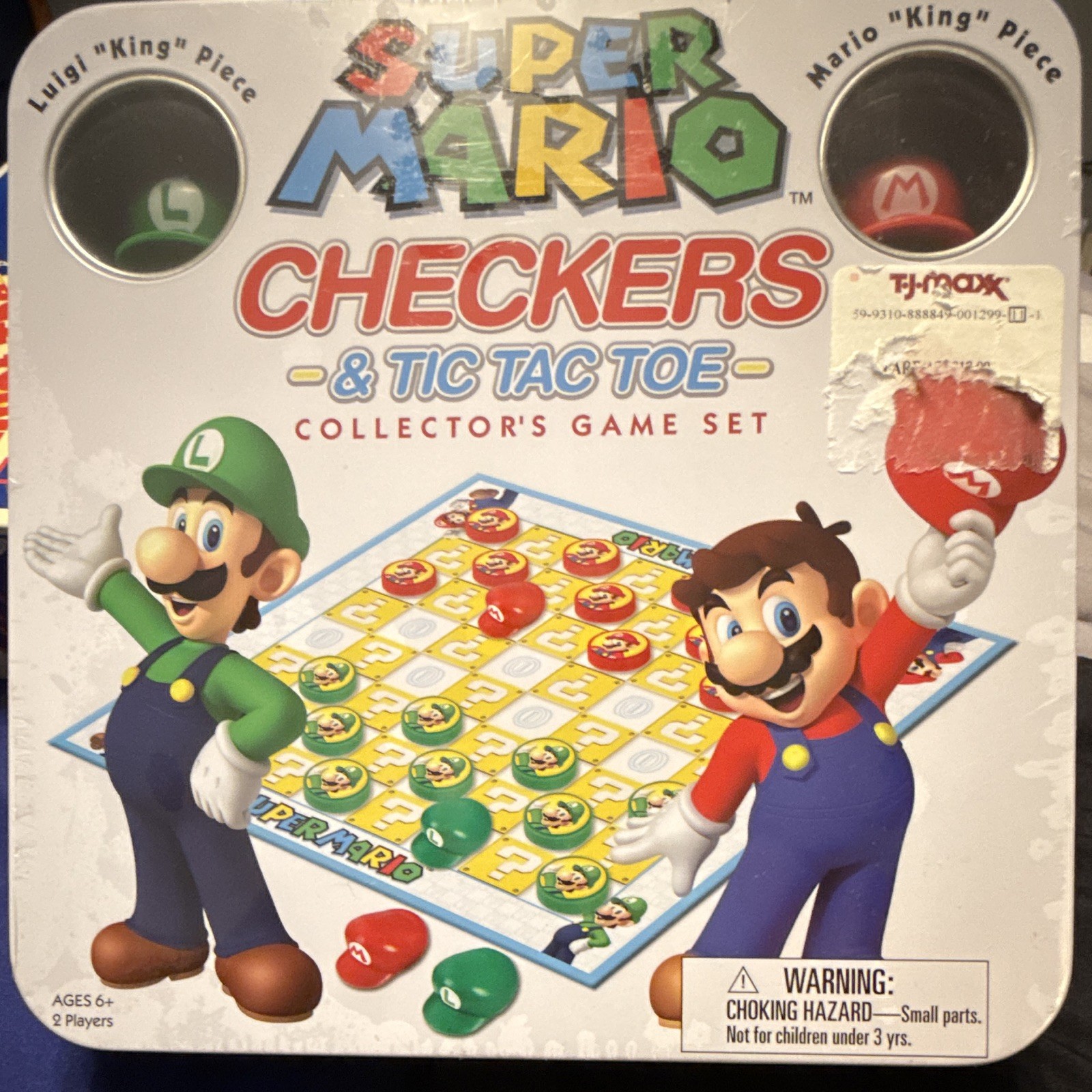 Super Mario Checkers & Tic Tac Toe Collector’s Game Set, Ages 6+, 2 Players
