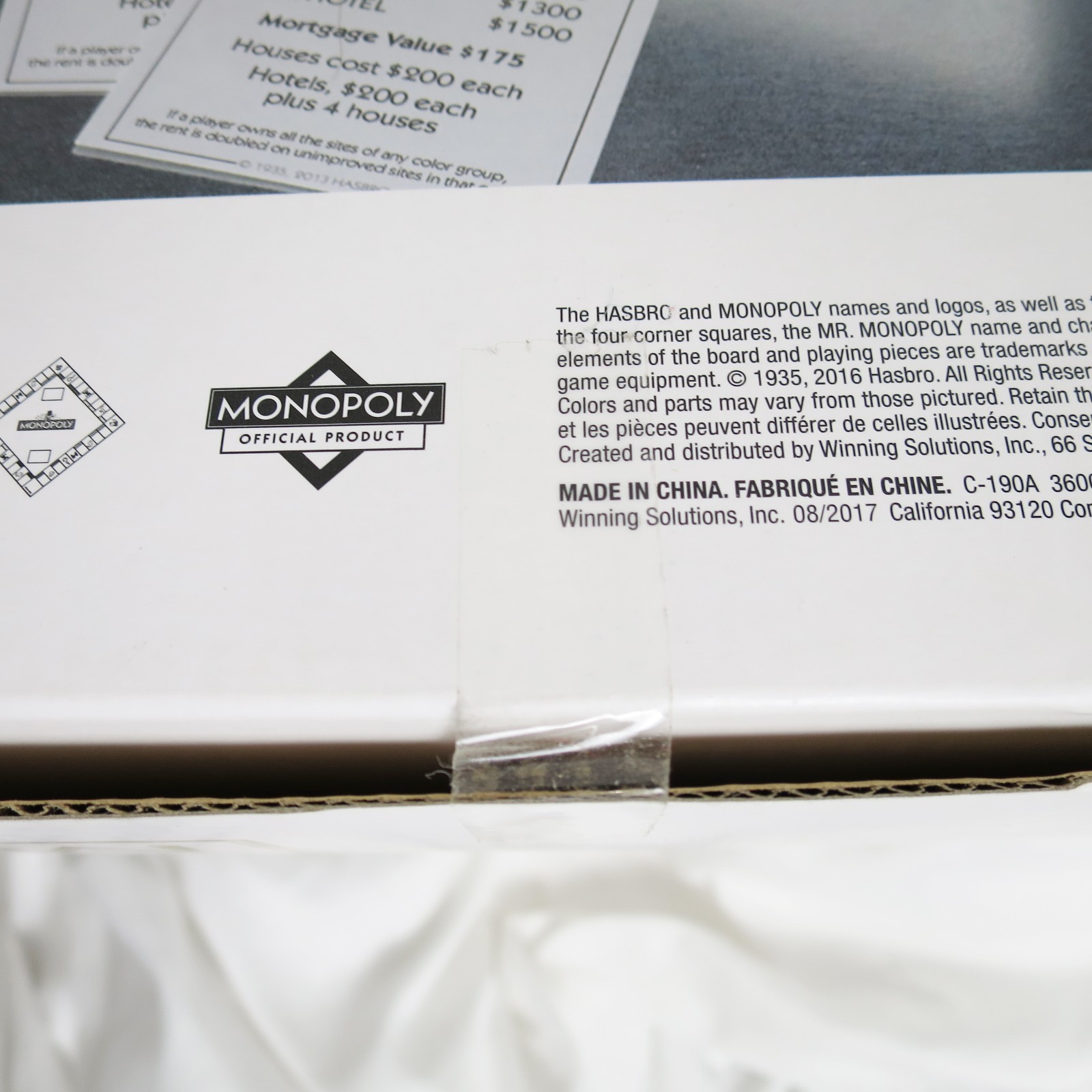 RARE 2016 Hasbro Monopoly Luxury LUXE White and Gold Limited Edition New Sealed