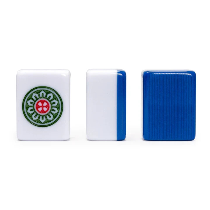Chinese Mahjong Set, “Bleau Royal” with 146 Medium Tiles, Blue Vinyl Case