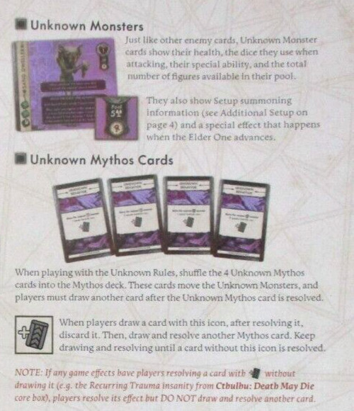 CTHULHU: Death May Die Season 1 UNKNOWN MONSTER CARDS C-Mon NEW!!