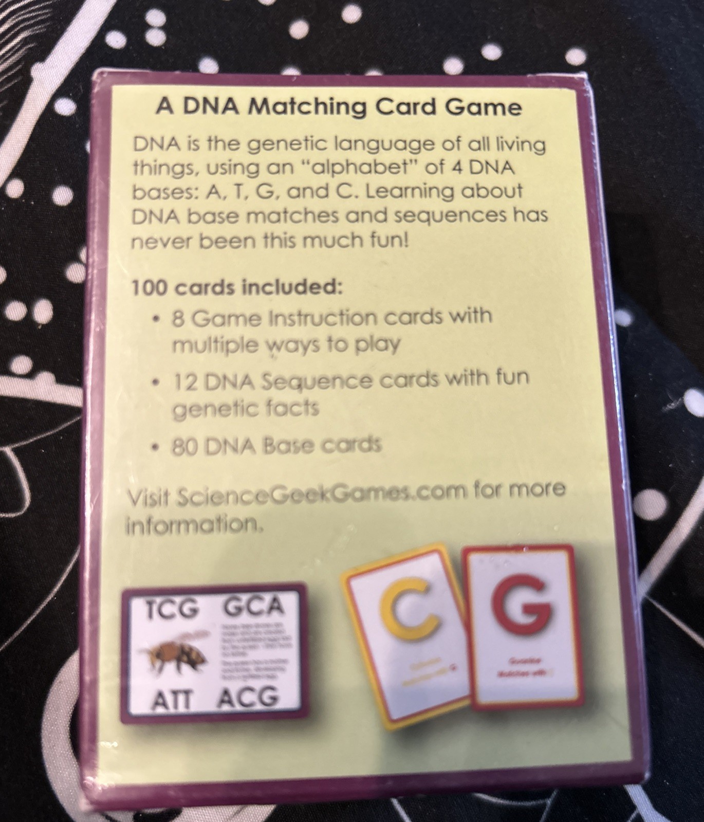 Variation A DNA Matching Card Game Genetic Lang. Of Living Things Using Alphabet