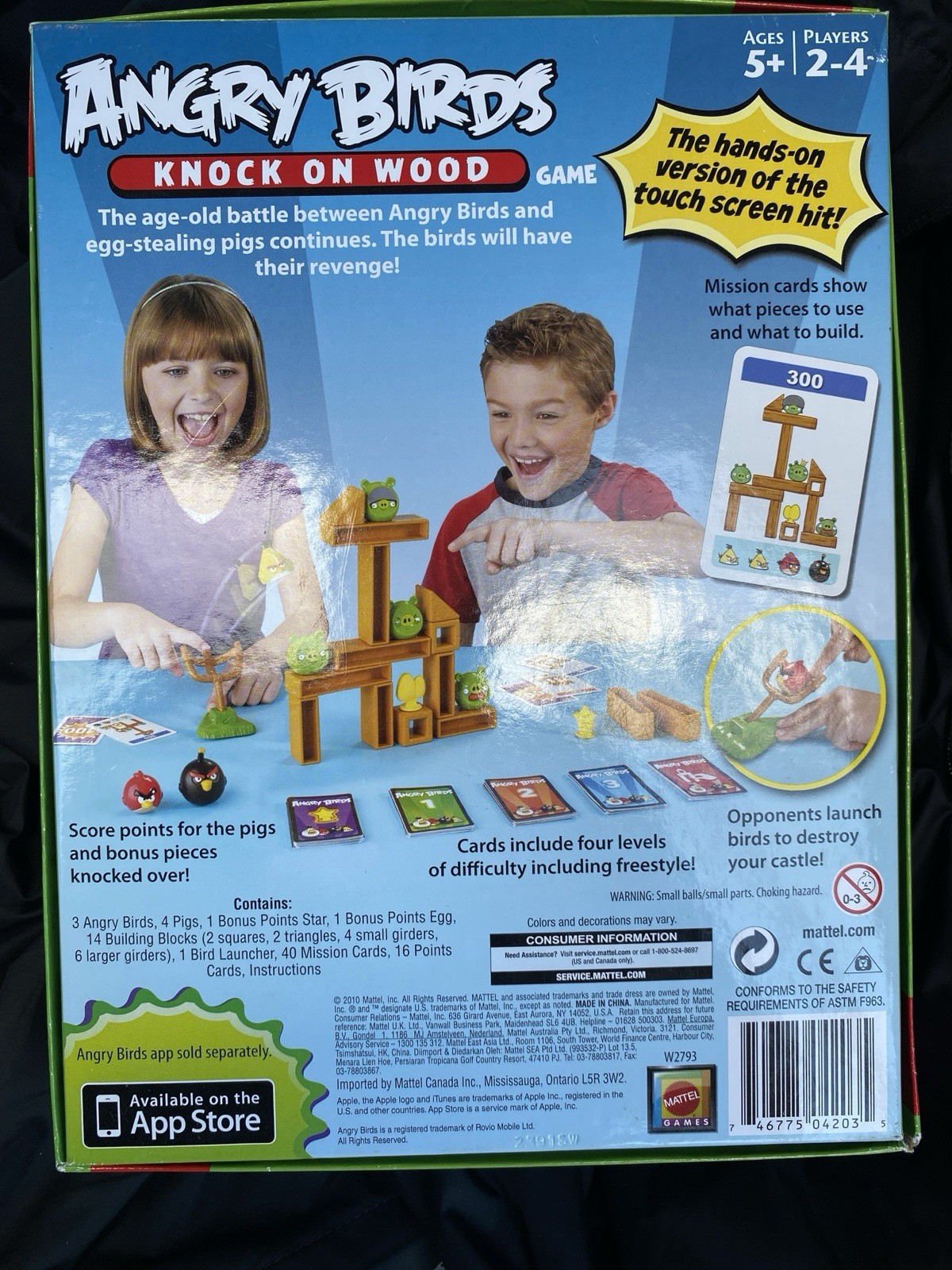 Angry Birds Knock on Wood Game Imaginaction Missing 2 Cards 2011