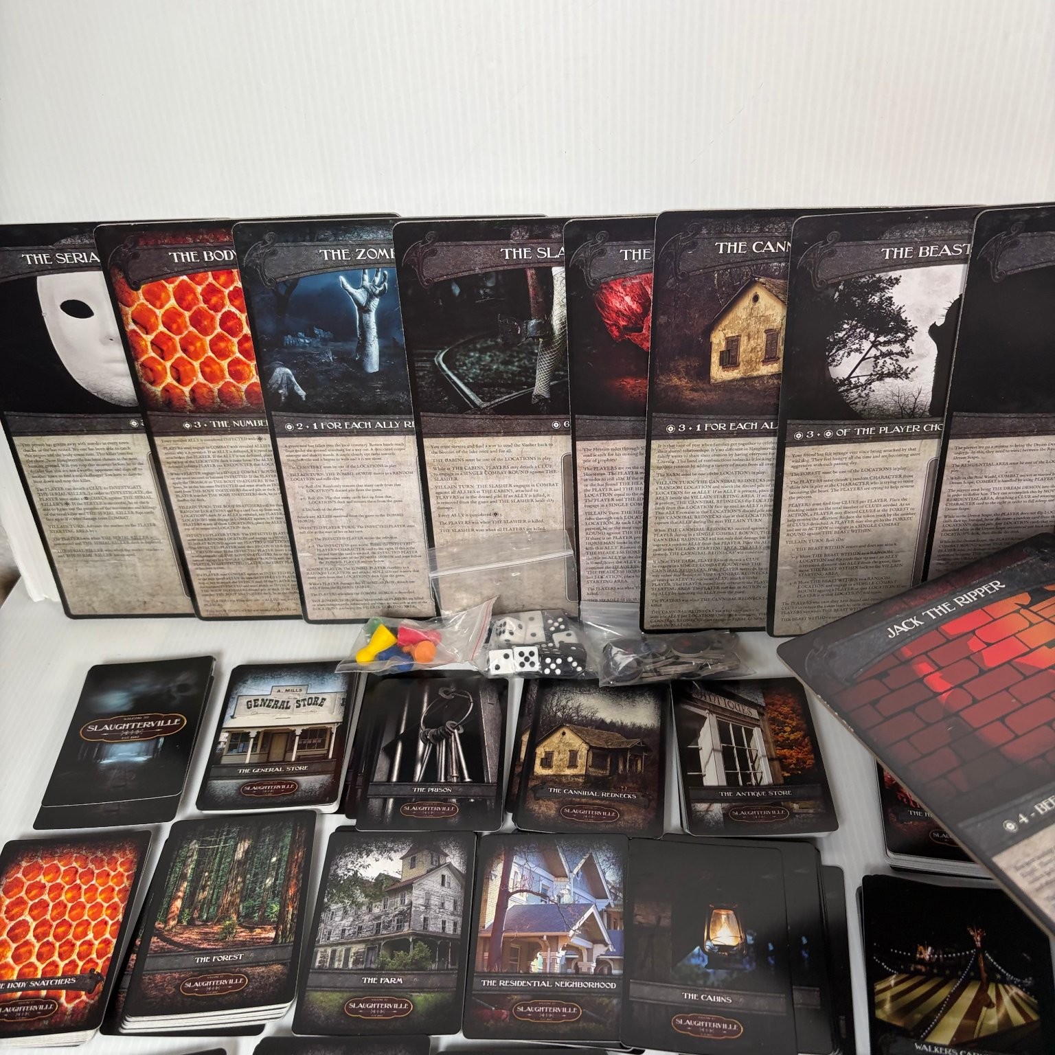 Welcome to Slaughterville Kickstarter Complete All Expansions Horror Board Game