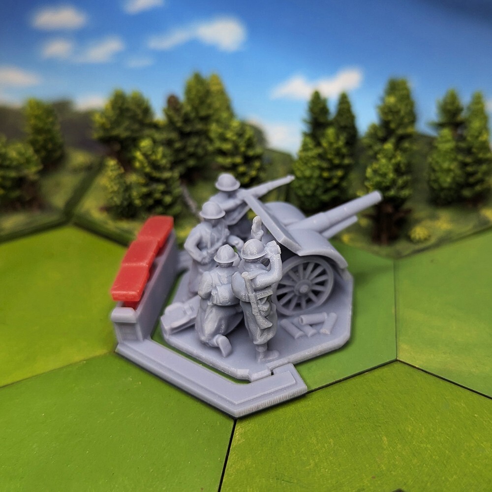 WW2 French Canon de 105 mle 1913 Schneider Gun & Crew Artillery | 15mm, 1/72