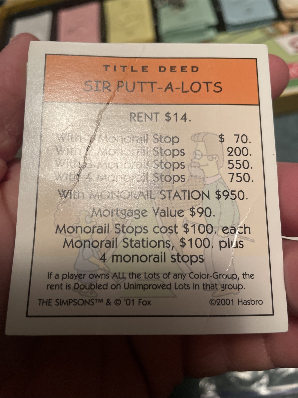 2001 The Simpsons MONOPOLY Game – Complete