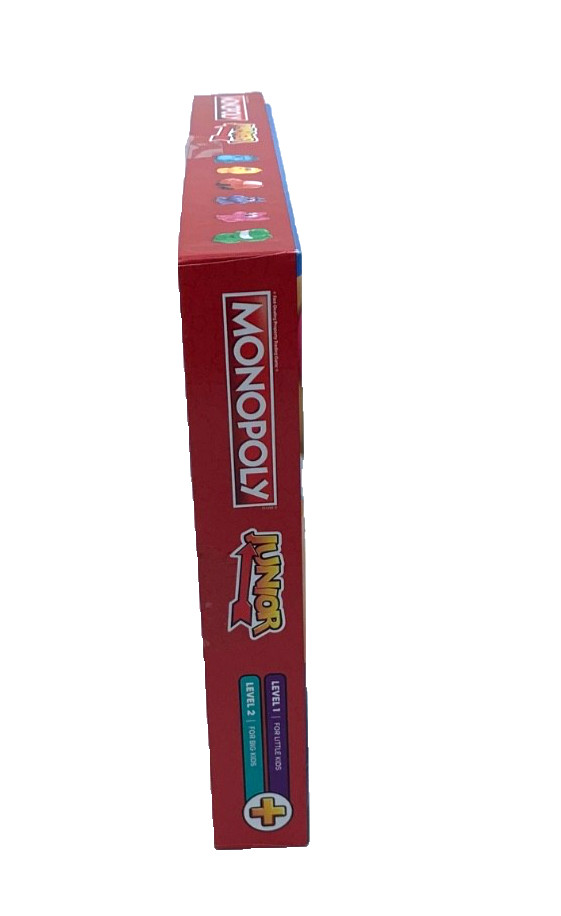 Hasbro Monopoly Junior Board Game 2 Games In 1 Level 1 & 2 Ages 4+ New In Box
