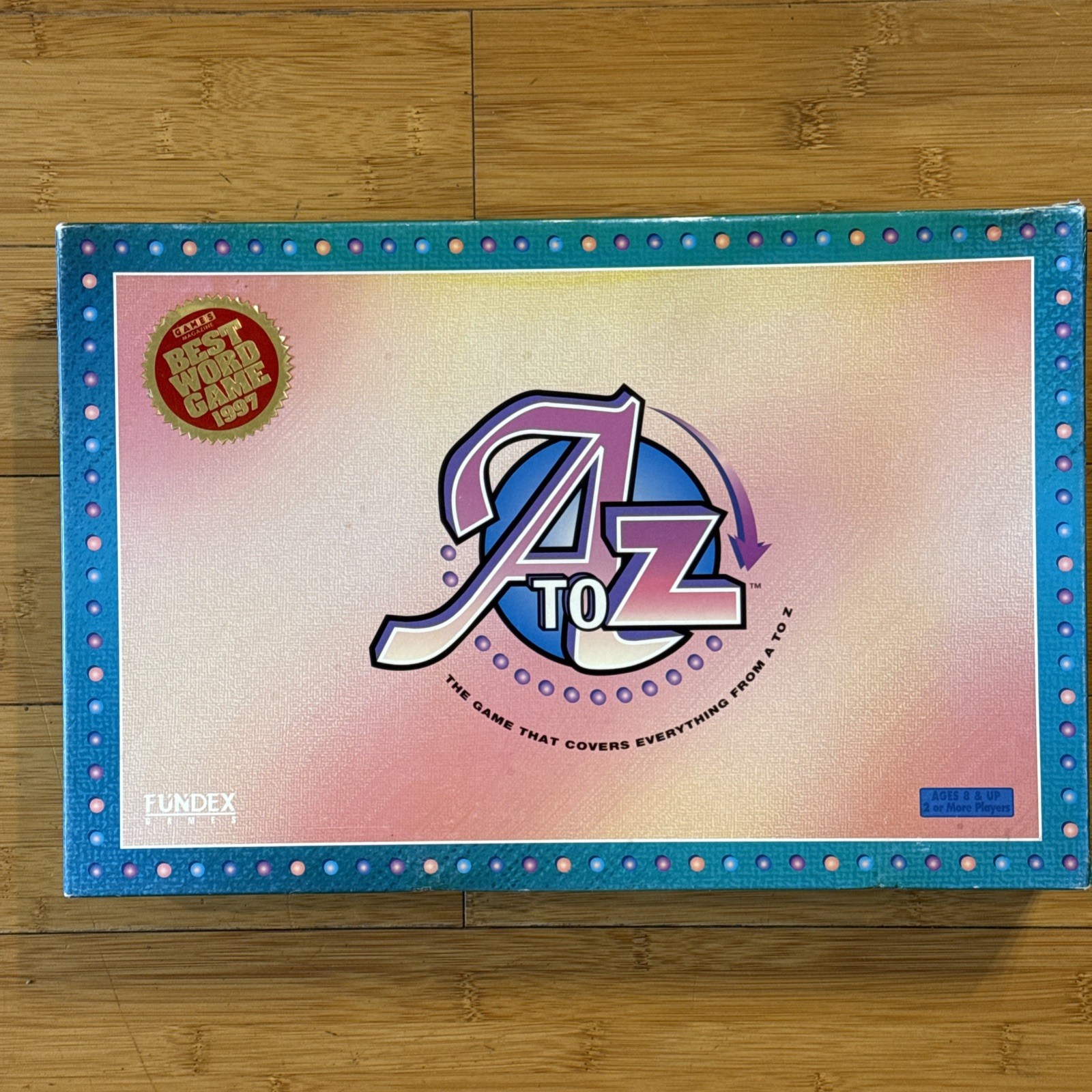 RARE A to Z Board Game, COMPLETE! VG, 1996, Fundex, Best Word Game, Categories